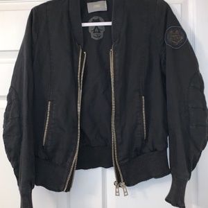 Zadig & Voltaire Black Lola Bomber Jacket Small